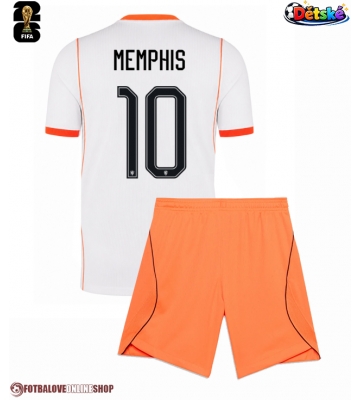 Nizozemsko Memphis Depay #10 Venkovní dres komplet pro Děti MS 2026 Krátkým Rukávem (+ Krátké kalhoty)